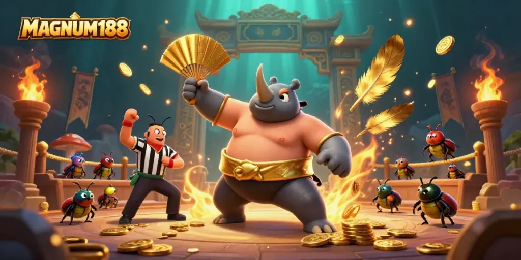 Experience thrilling gameplay with MAGNUM188 featuring dynamic casino elements and a colorful atmosphere.