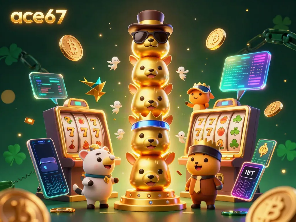 Experience thrilling slots gameplay with ace67 featuring vibrant characters and dazzling crypto elements.