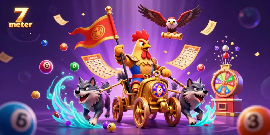 Engage in the world of 7 meter gaming with vibrant characters and dynamic lottery action.