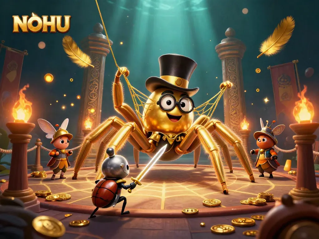 Experience thrilling jackpot adventures with NOHU's lively characters in this casino illustration.