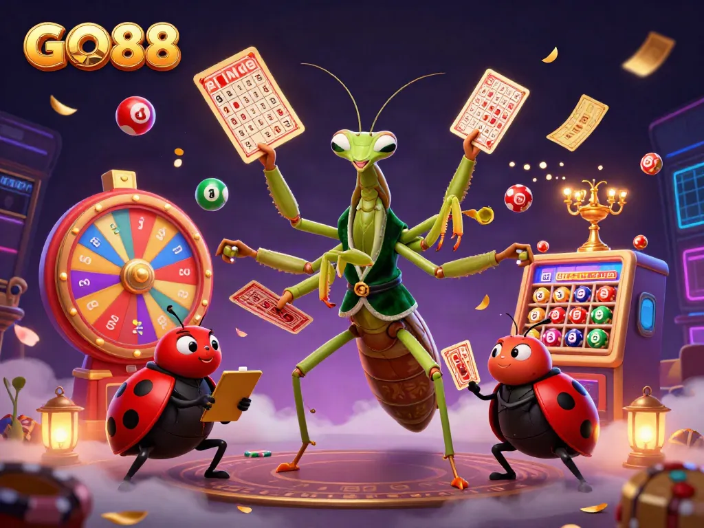 Experience the excitement of GO88 with vibrant casino elements and engaging characters in action.