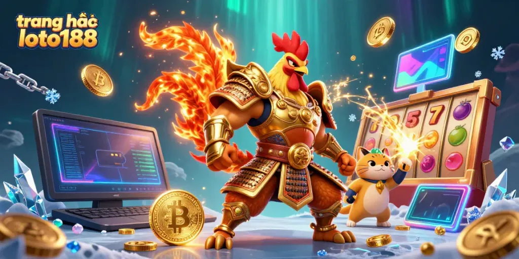 Engage with the dynamic gaming scene of trang chủ loto188 featuring slot reels and exciting characters.