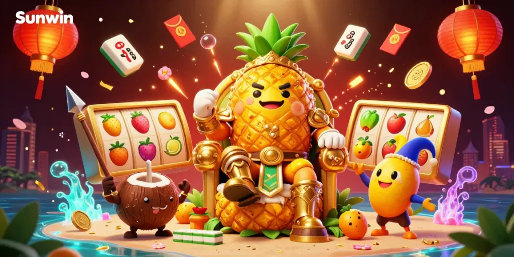 Engage with the Sunwin casino scene showcasing vibrant characters and dynamic gameplay.