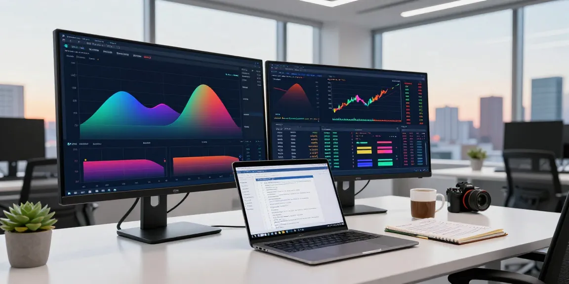 Trader utilizing TradingView charts in a modern workspace for effective market analysis.